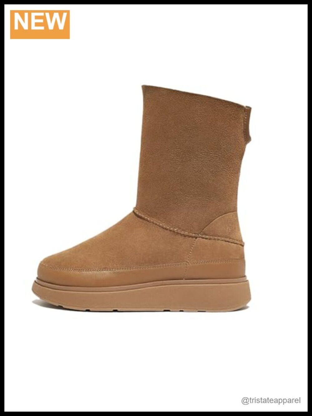 FitFlop Gen-ff Short Double-faced Shearling Suede Ankle Boots Wedge Heel Pull-On